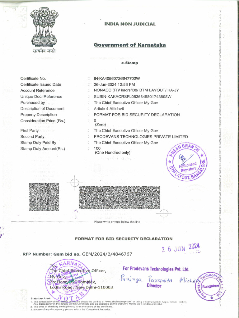 Bid Security Declaration | PDF