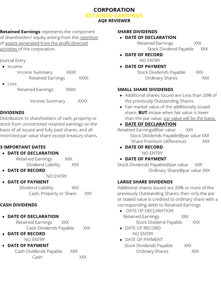 Understanding Retained Earnings and Dividends | PDF | Dividend ...
