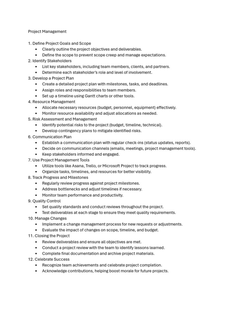 Project Management | PDF | Career & Growth