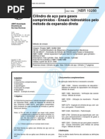 NBR 10288 - Cilindro de Aco Para Gases Comprimidos - Ensaio Hidrostatico Pelo Metodo Da Expansao
