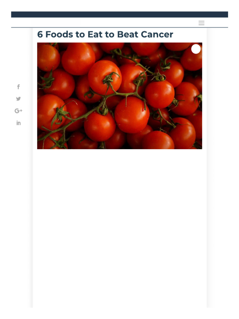 6 Foods To Eat To Beat Cancer - DR William Li | PDF