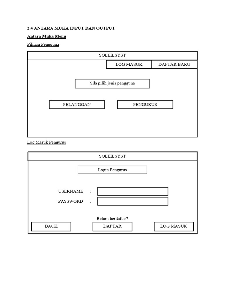 Antara Muka Input dan Output Pengurus | PDF