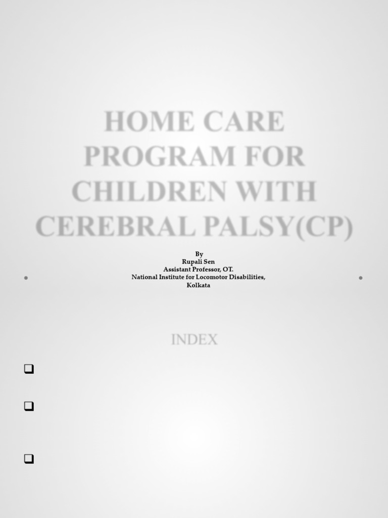 Home Care for Children with CP | PDF | Cerebral Palsy | Hip