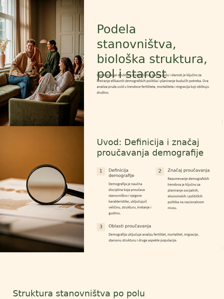 Podela Stanovnistva Bioloska Struktura Pol I Starost | PDF