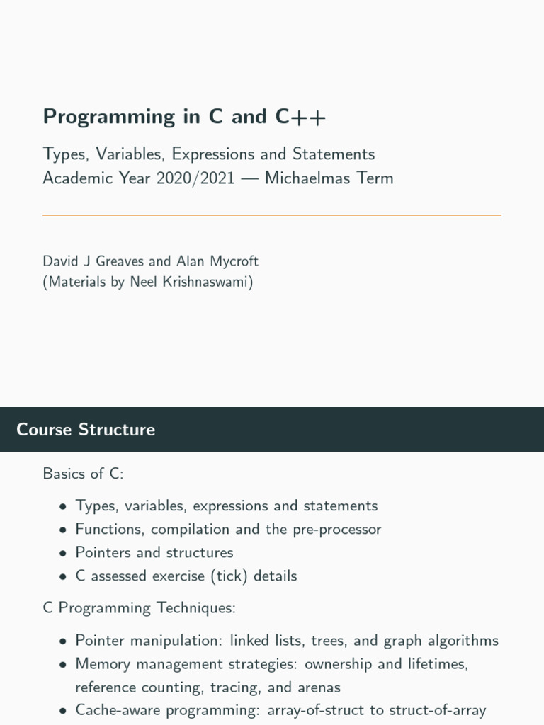 C Notes DJG | PDF | Pointer (Computer Programming) | C++