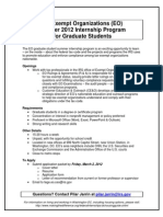 IRS Exempt Organizations (EO) Summer 2012 Internship Program For Graduate Students