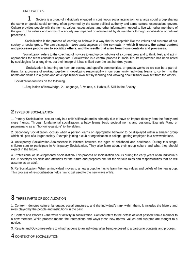 Understanding Socialization and Culture | PDF | Socialization | Social ...