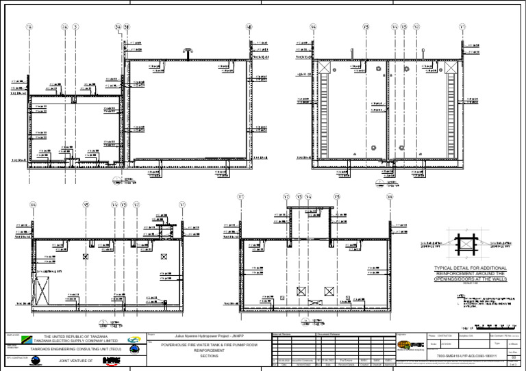 Powerhouse Fire Water Tank & Fire Pump Room Reinforcement Sections ...