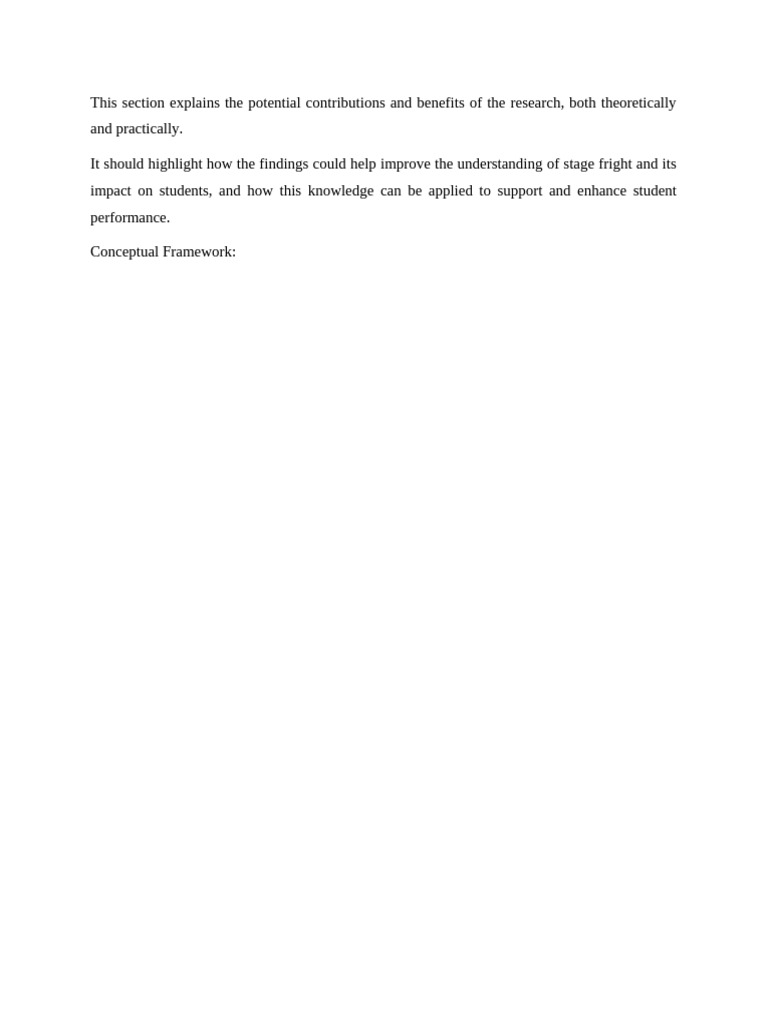 This Section Explains The Potential Contributions and Benefits of The ...