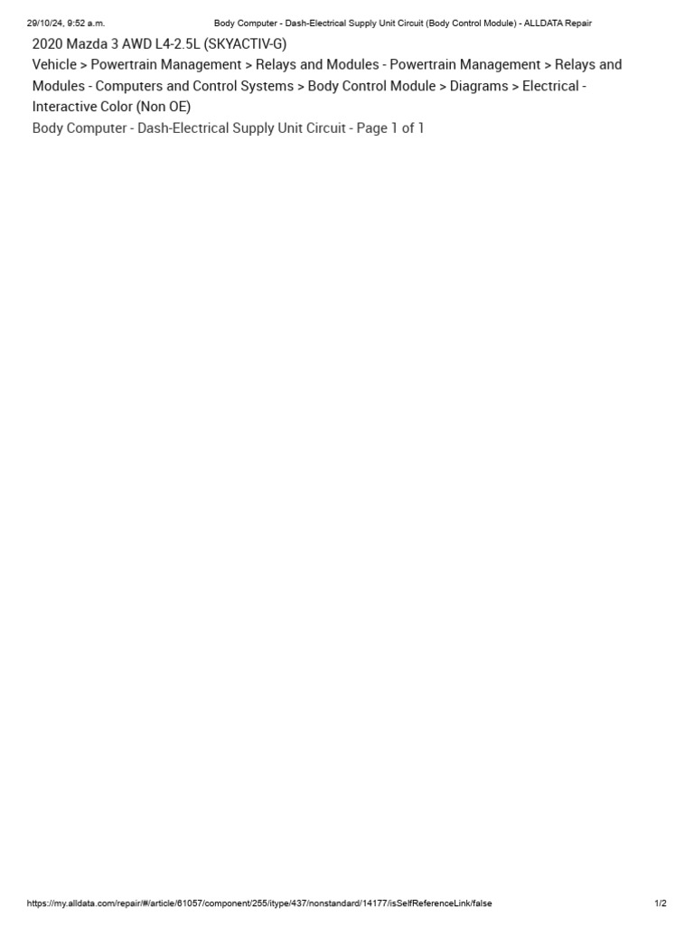 2020 Mazda 3 2.5L BCM 2 | PDF | Motor Vehicle | Off Road Vehicles