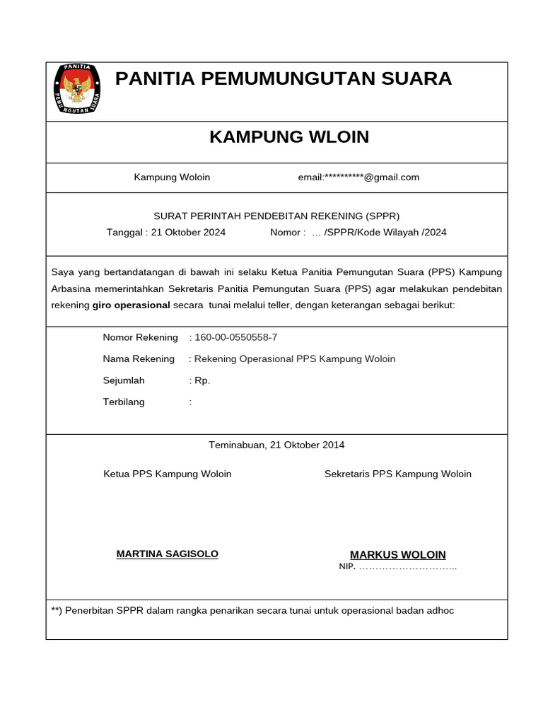 Format Penarikan Operasional PPD & PPS (SPPR) | PDF
