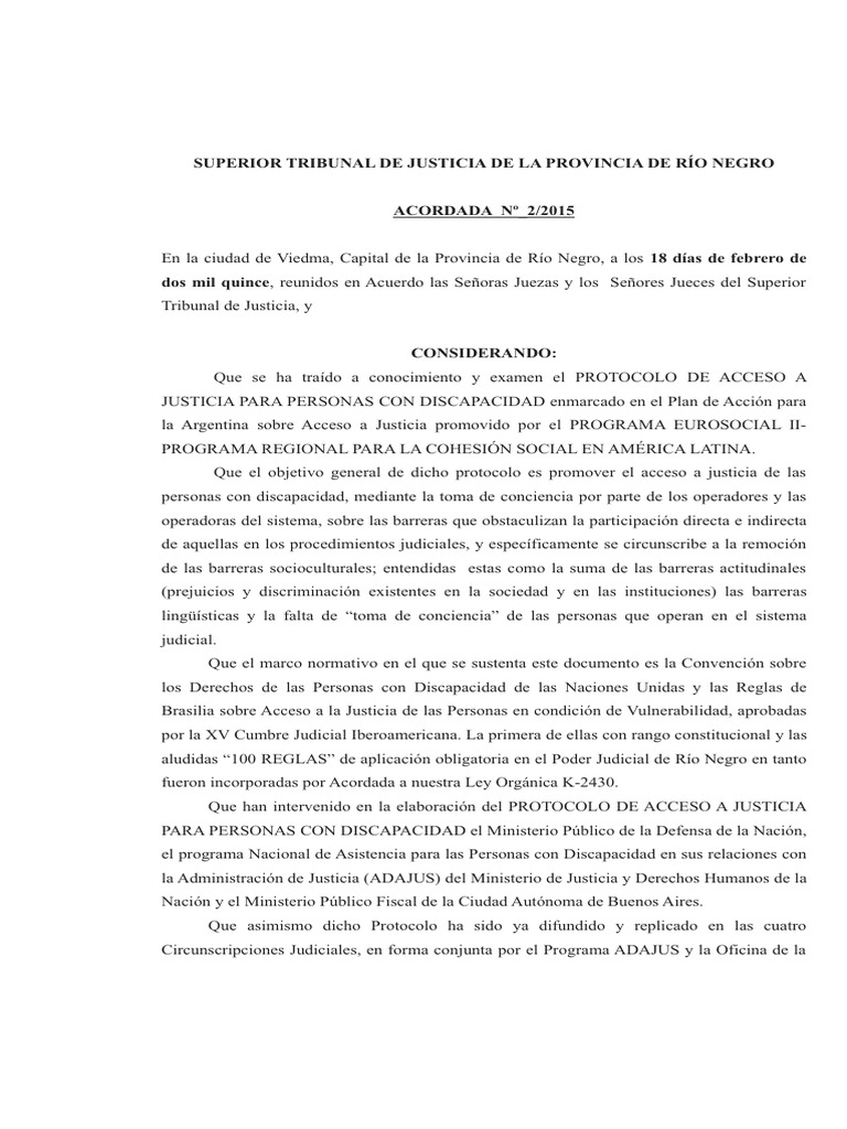 Protocolo de Acceso a Justicia para Discapacidad | PDF | Invalidez ...