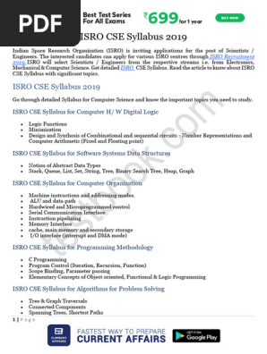 Isro-Cse-Syllabus - 7766d43b | PDF | Relational Model | Computer 
