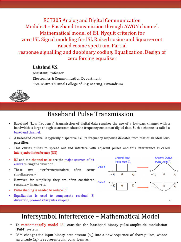 ISI Mitigation in Digital Communication | PDF | Bandwidth (Signal ...