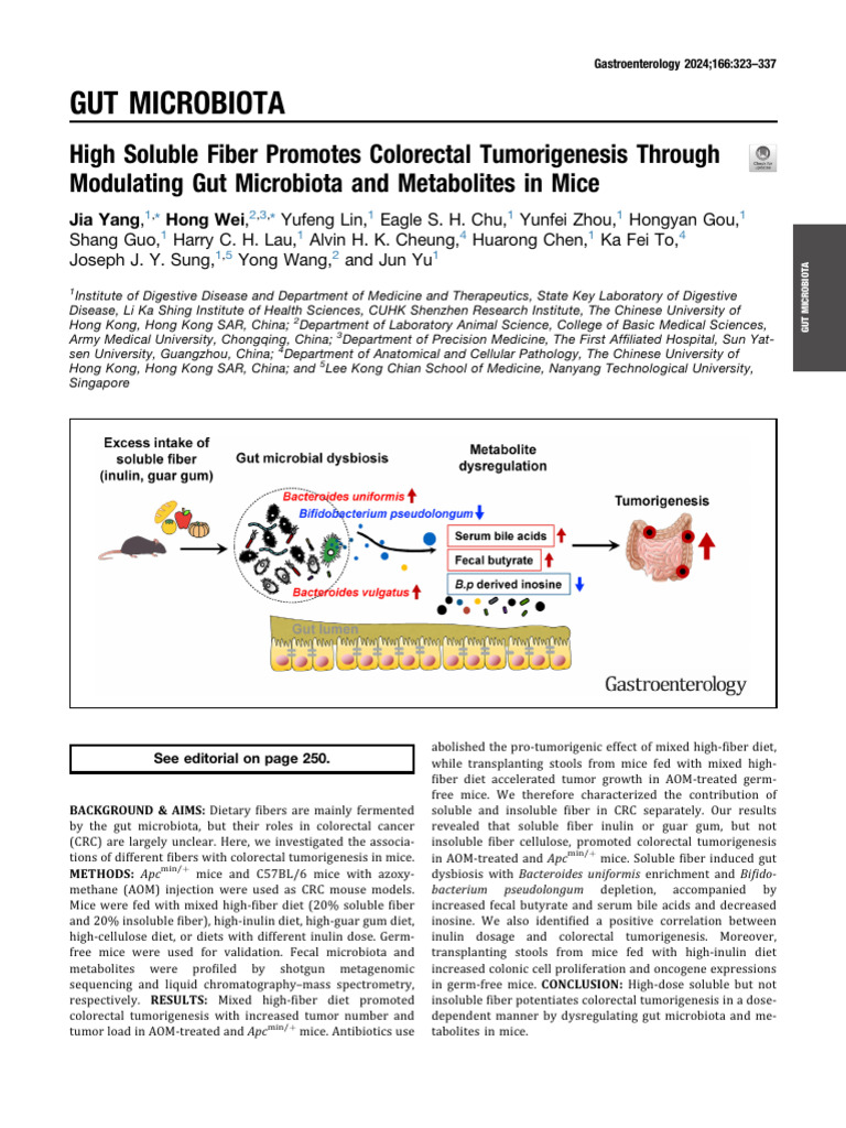 Soluble Fiber's Role in Colorectal Cancer | PDF | Dietary Fiber | Diet ...