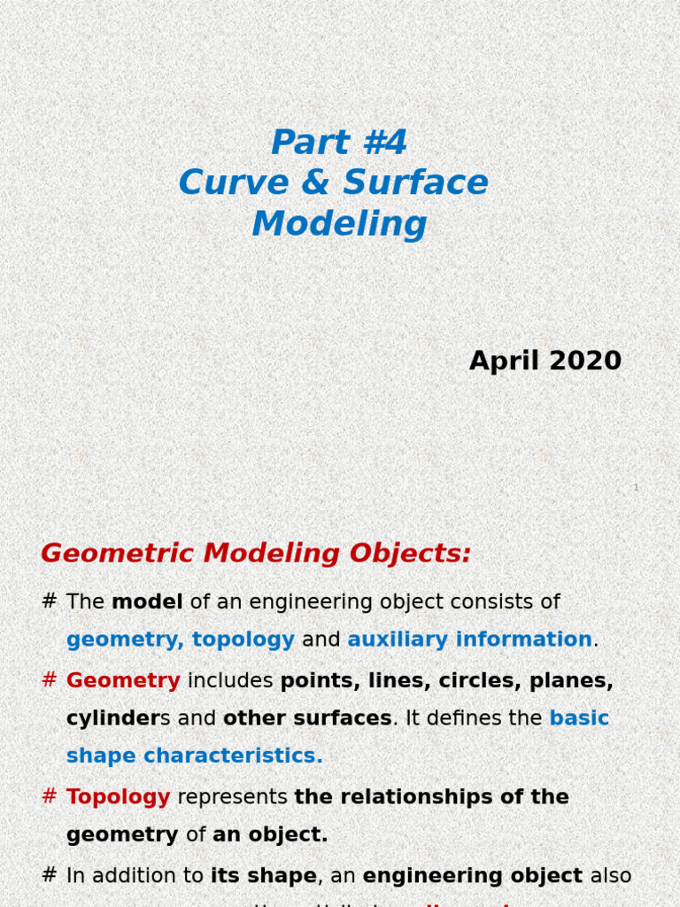 Curve and Surface Modeling Techniques | PDF | Line (Geometry) | Sphere