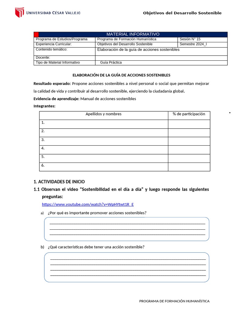 Guía de Acciones Sostenibles 2024 | PDF | Sustentabilidad | Desarrollo ...