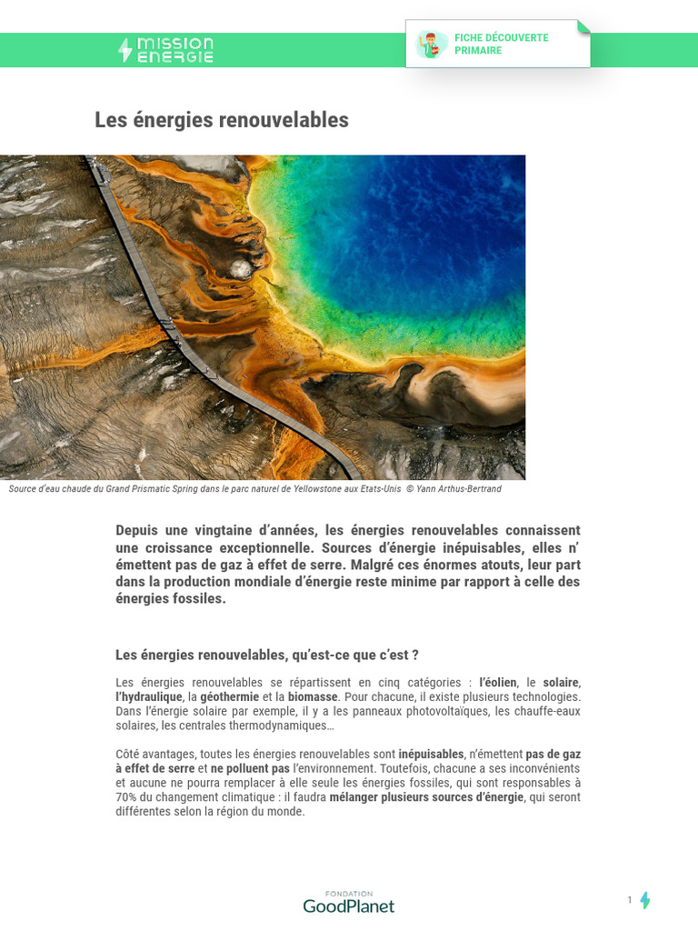 Énergies renouvelables : enjeux et perspectives | PDF | Énergie ...