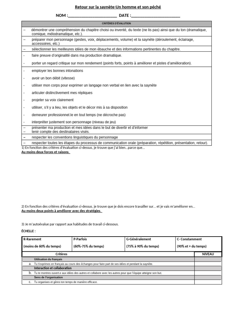 Analyse de la saynète 