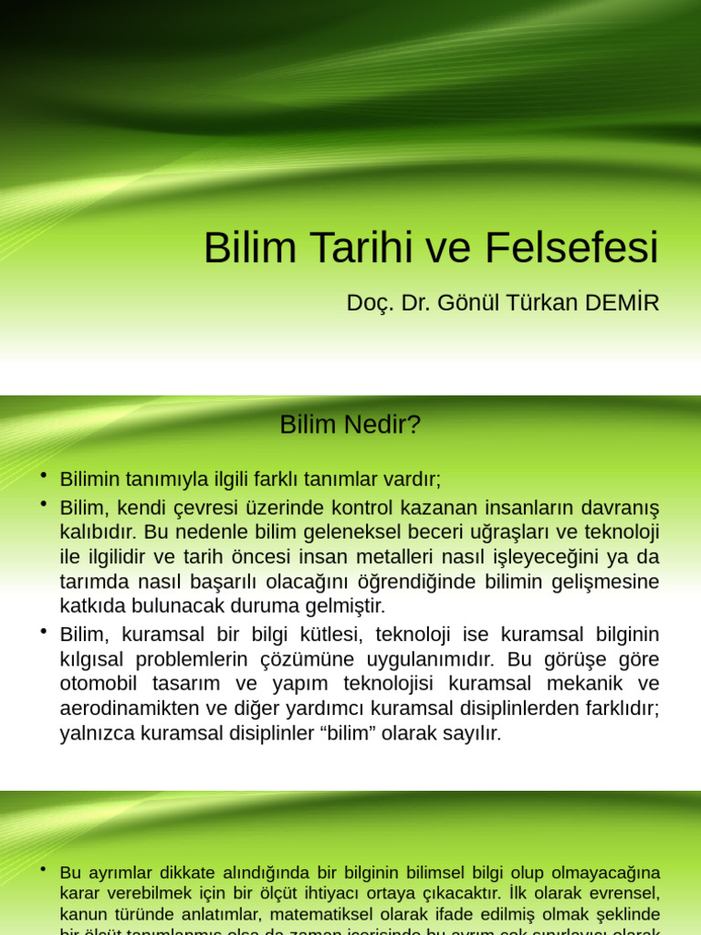Bilim Felsefesi 1 | PDF