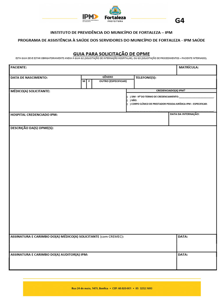 Guia de Solicitação de OPME IPM | PDF