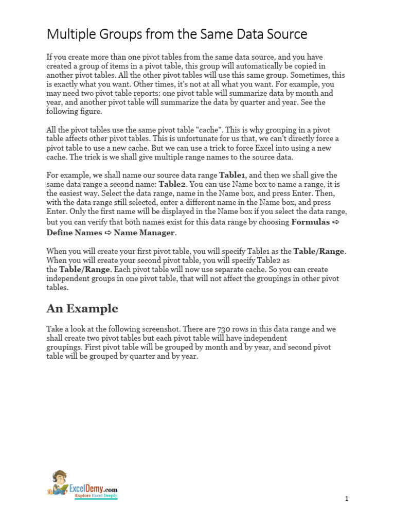 14 Multiple Groups From The Same Data Source | PDF | Incremental ...