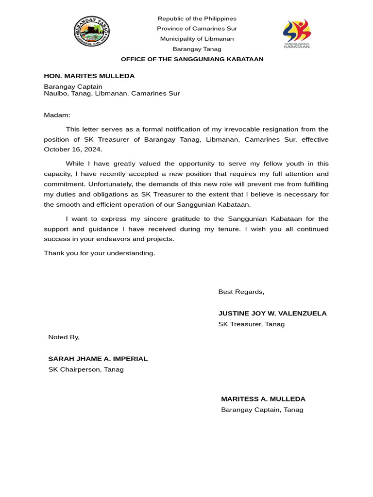 Resignation LETTER | PDF