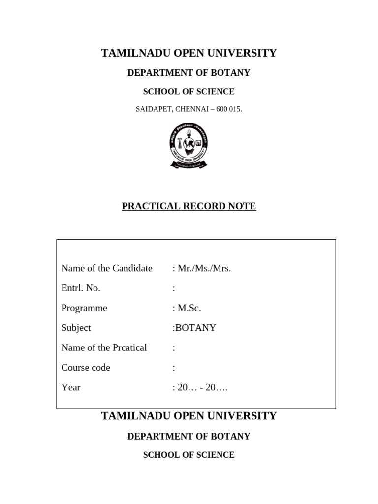 PG-Science Lab Record Note Cover Page and Certificae | PDF | Career ...