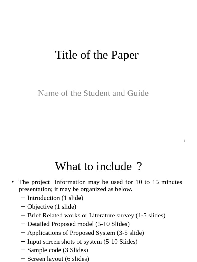 Project Presentation Structure Guide | PDF | System | Databases