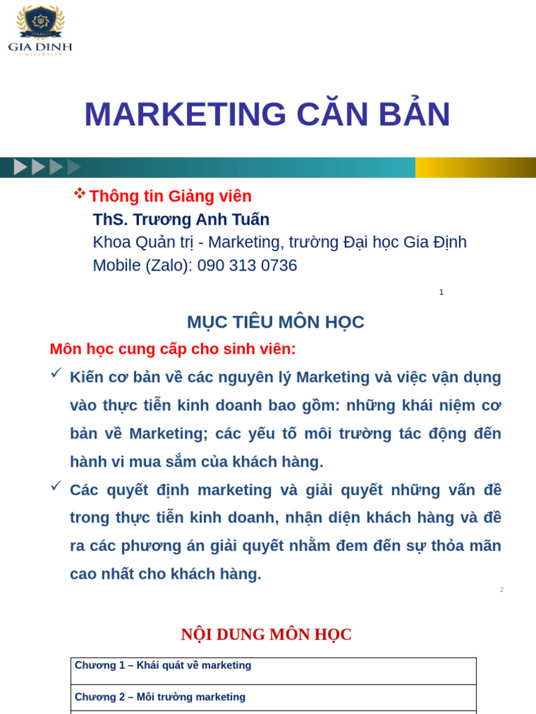 Chương 1 - Intro To Marketing | PDF
