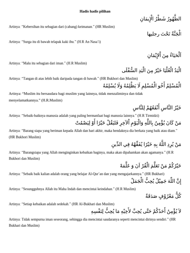 Hadis Pilihan untuk Muslim | PDF