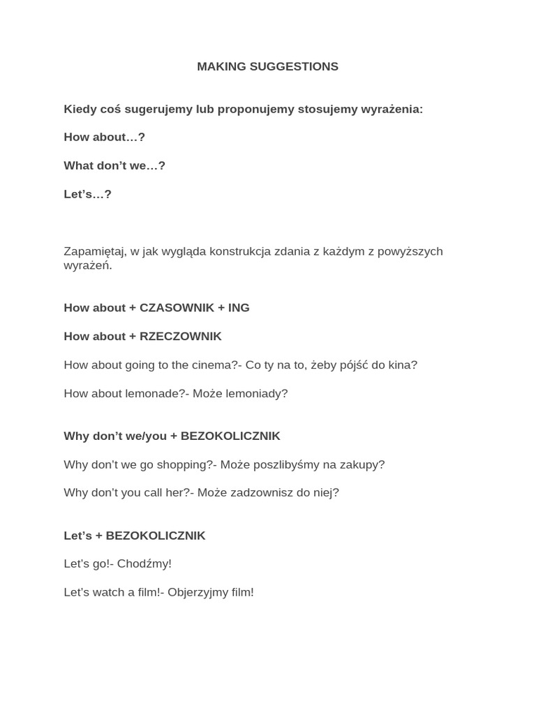 Making Suggestions | PDF