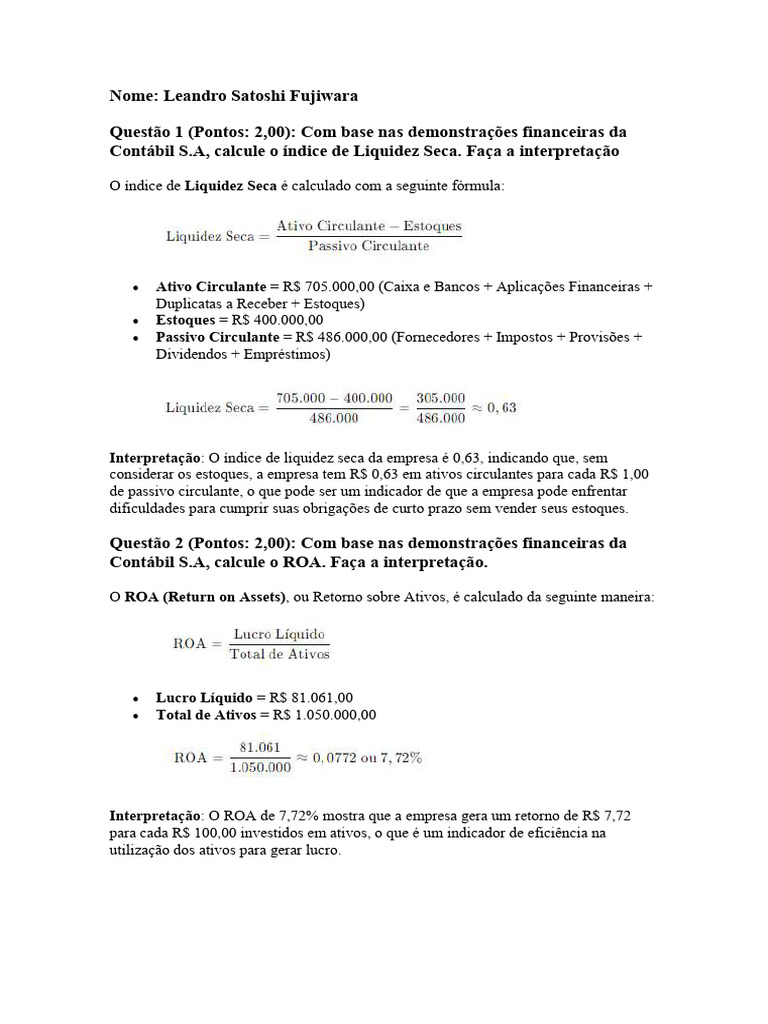 Análise Financeira e OKRs da Contábil S.A. | PDF