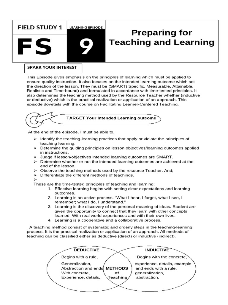 Principles of Effective Teaching Outcomes | PDF | Learning | Teachers
