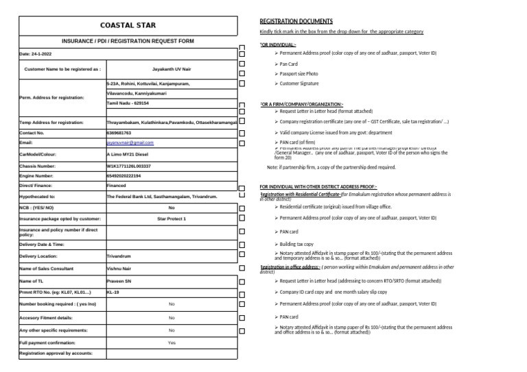 Registration Request | PDF | Government And Personhood | Authentication