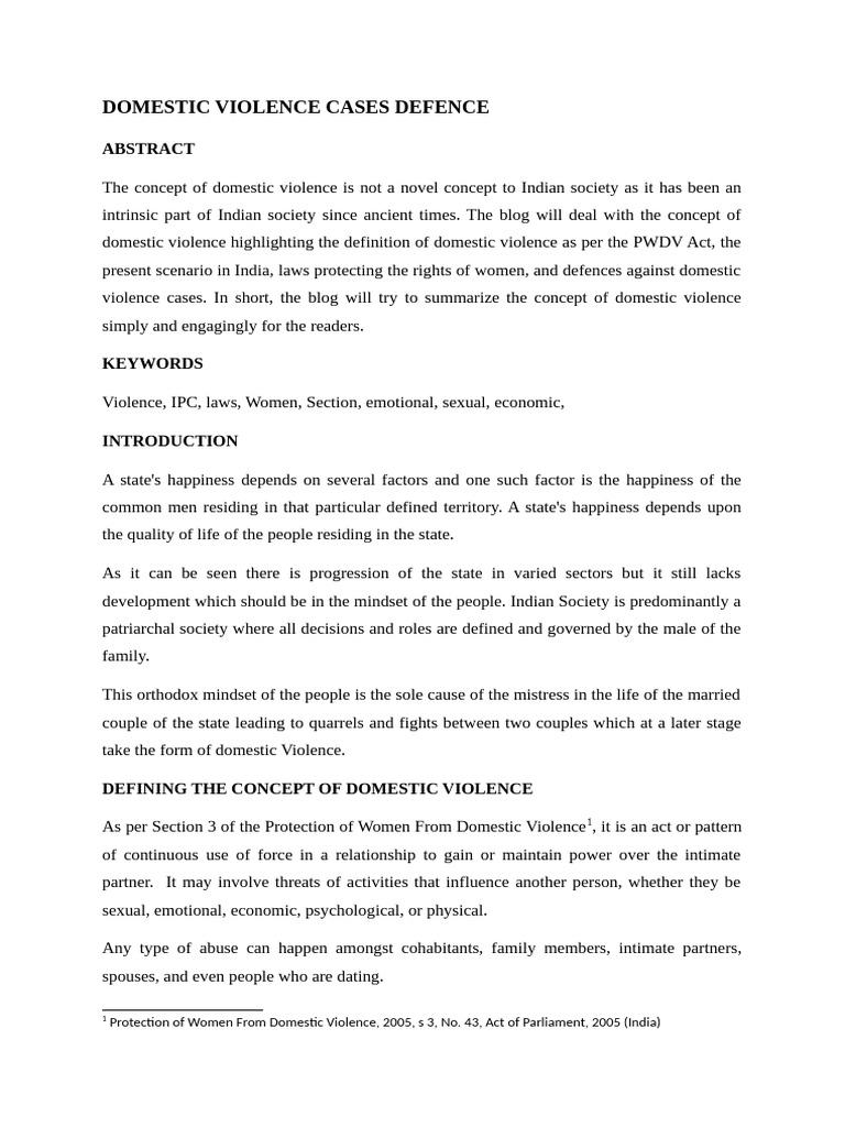 Defenses in Domestic Violence Cases | PDF | Domestic Violence | Violence