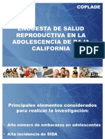 Encuesta de Salud Reproductiva en Adolencestes en B.C.