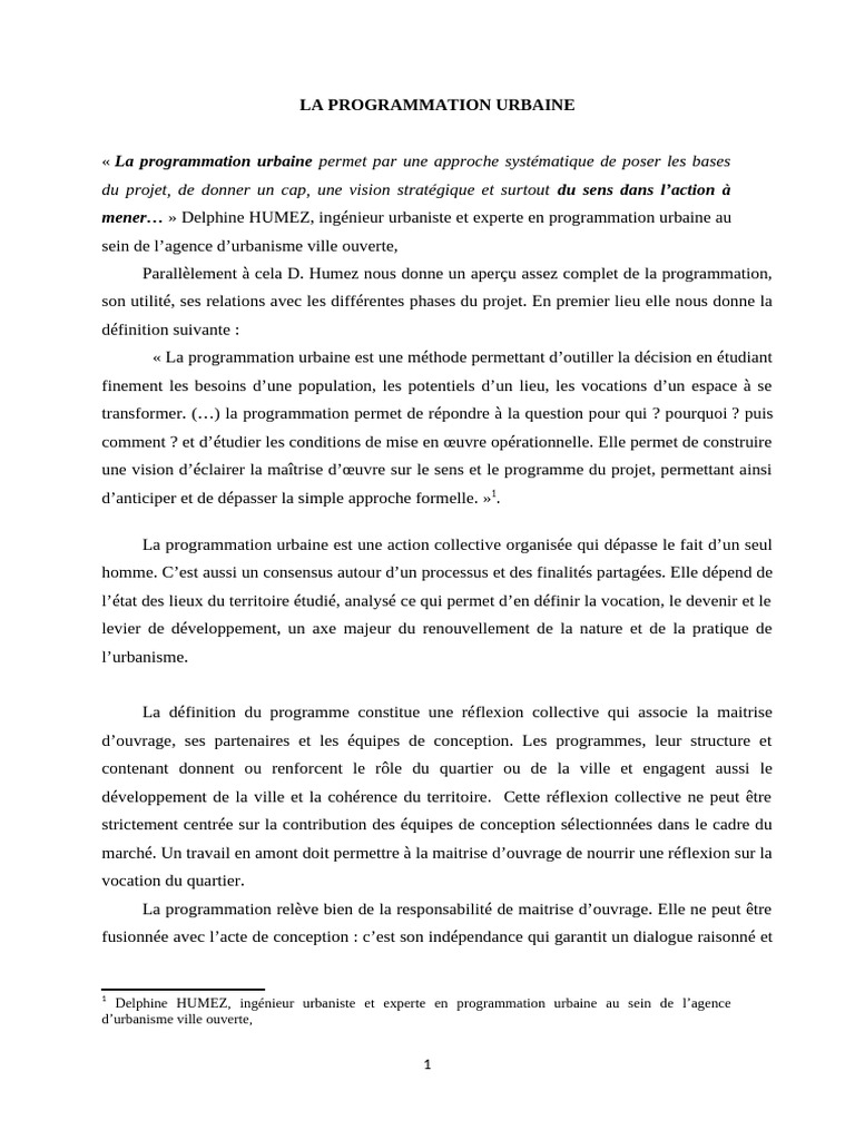 Comprendre la programmation urbaine | PDF | Urbanisme | Gestion de projet