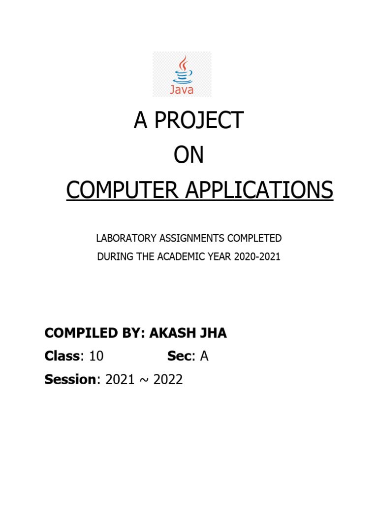 Akash Jha's Computer Lab Assignments | PDF | Software Development ...