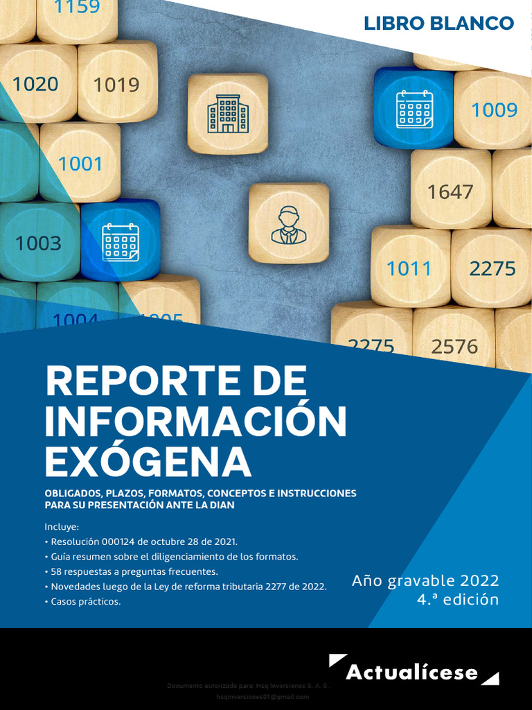 Informe Exógeno 2022: Plazos y Formatos | PDF | Contador | Impuestos