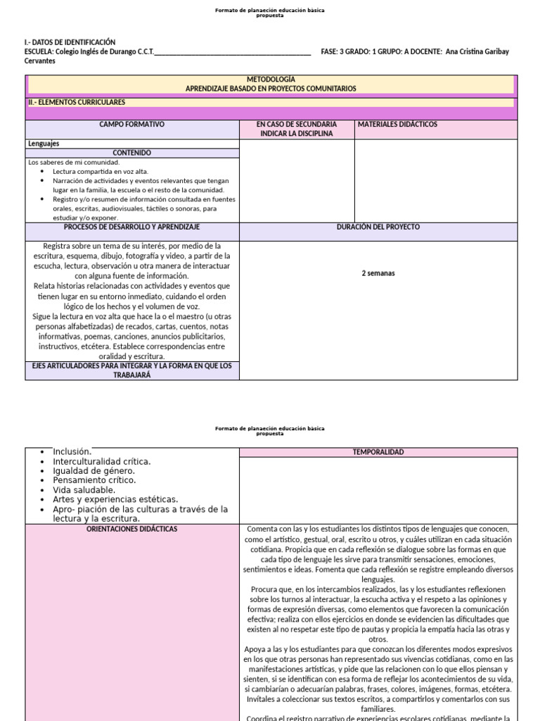 Planeación de Proyectos Comunitarios | PDF | Evaluación | Educación ...