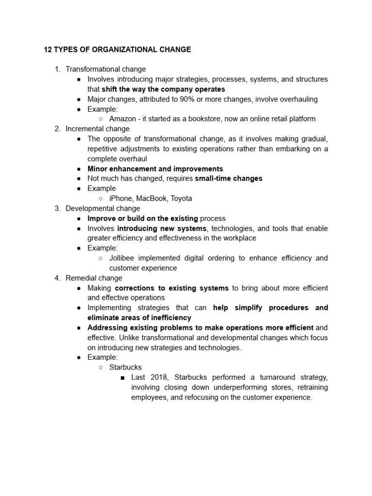 12 Types of Organizational Change - 240719 - 163254 | PDF | Layoff ...