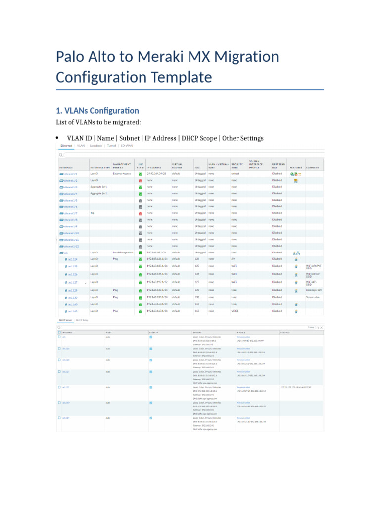 Meraki MX Migration Configuration Guide | PDF | Virtual Private Network ...