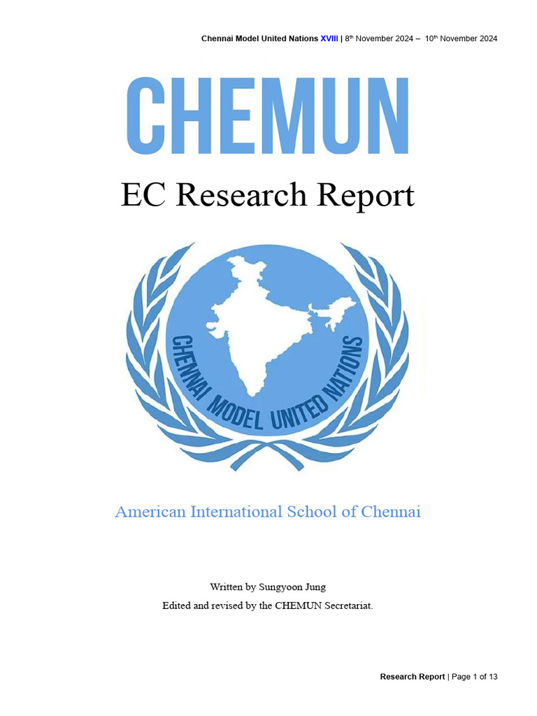 Chennai MUN XVIII: Climate Change Strategies | PDF | United Nations ...
