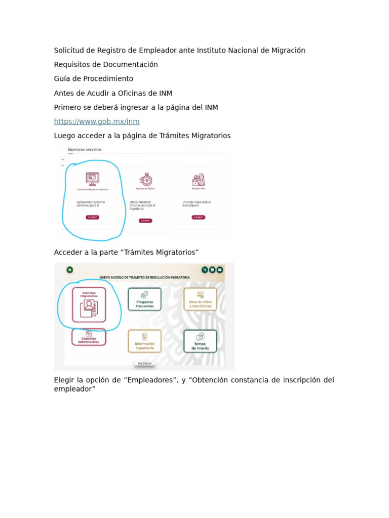 Registro de Empleador en INM: Guía Paso a Paso | PDF