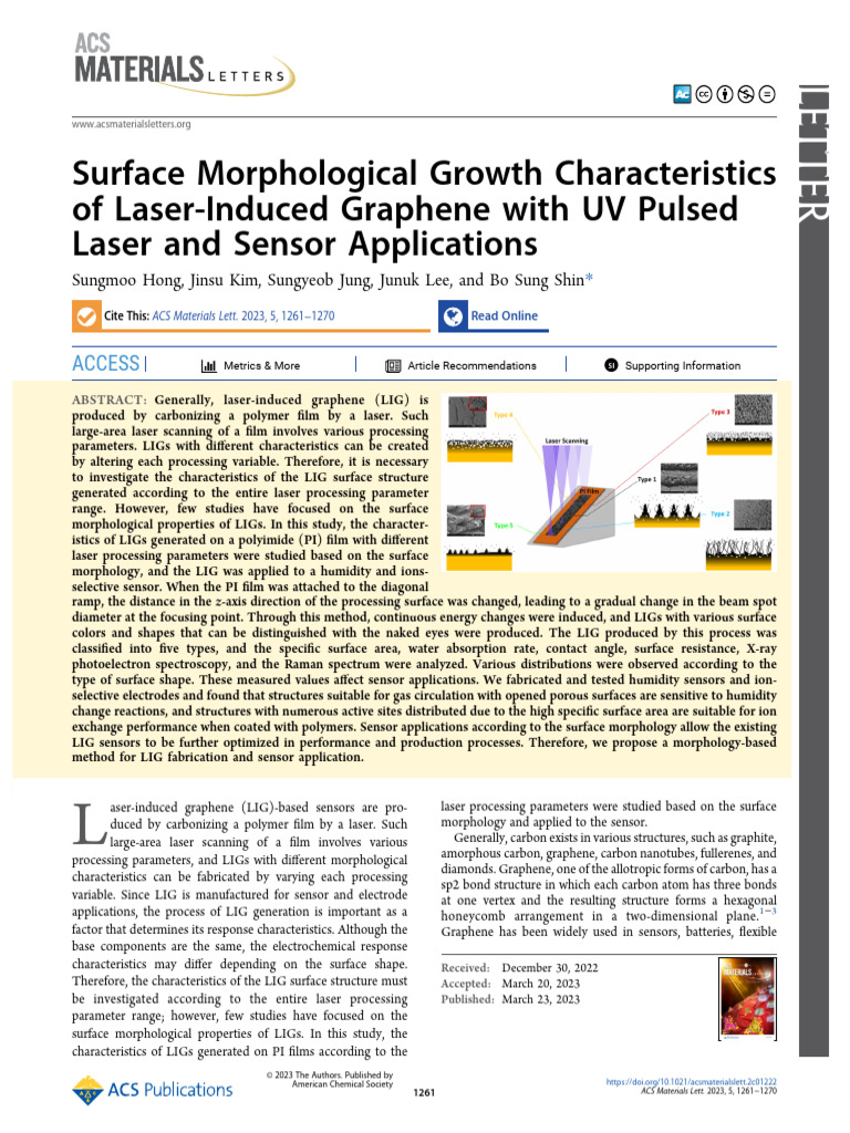 Laser-Induced Graphene Sensor Morphology | PDF | Graphene | Adsorption