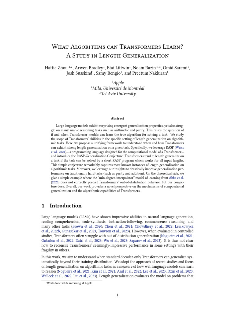 What Algorithms Can Transformers Learn? A Study in Length ...