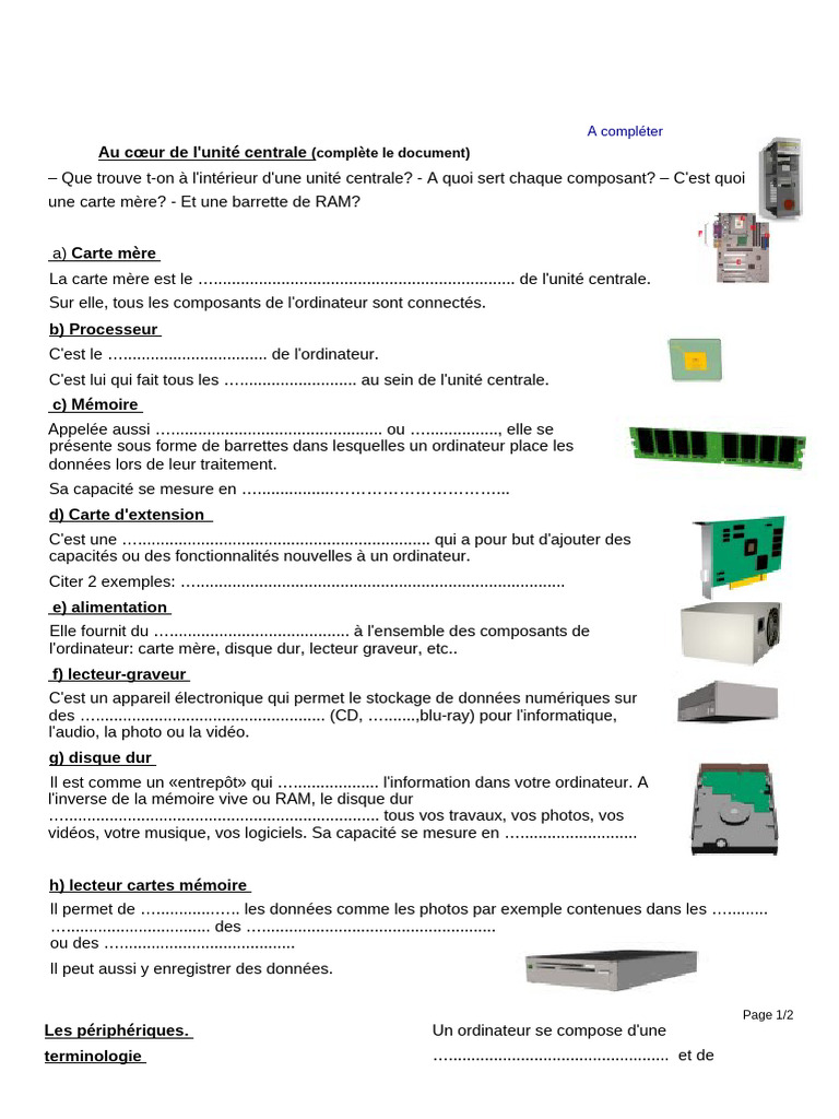 Composants de l'unité centrale PDF Mémoire (informatique) Entrée — free download