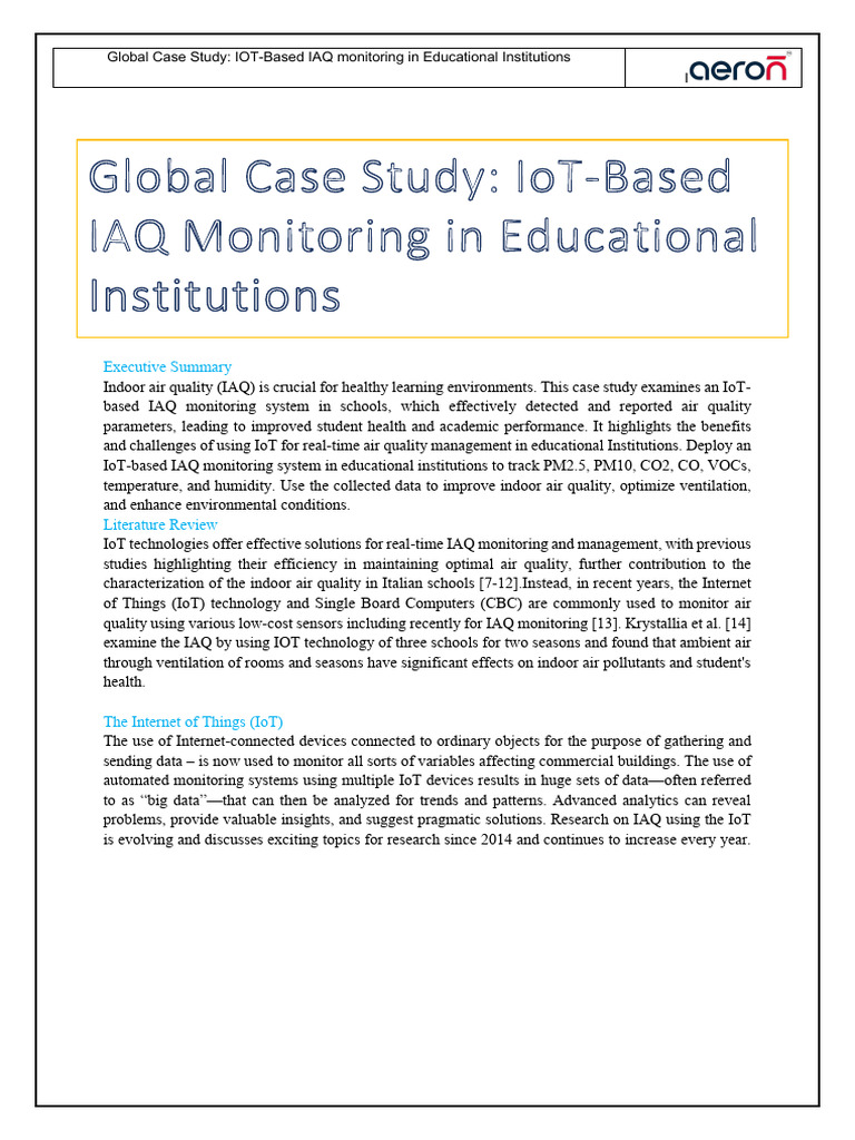 Real-Time IAQ Monitoring in Schools | PDF | Internet Of Things | Air ...