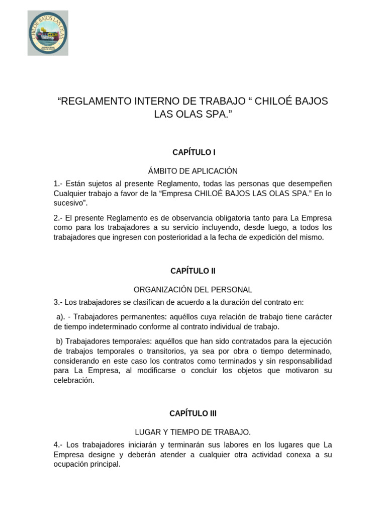 Reglamento Interno | PDF | Derecho laboral | Business